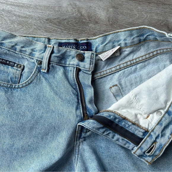 Vintage Maryk & Co Hip Hugger Short Light Wash Frayed  Denim Shorts - Picture 3 of 9